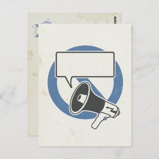 検閲青 ポストカード (正面/裏面)