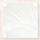 椰子の葉 – 茶丹白 ガラスコースター (裏面)