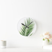 椰子#1 #minimal #tropical #wall #decor #art ラウンド壁時計 (ホーム)