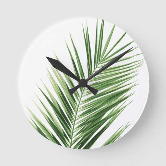 椰子#1 #minimal #tropical #wall #decor #art ラウンド壁時計 (正面)