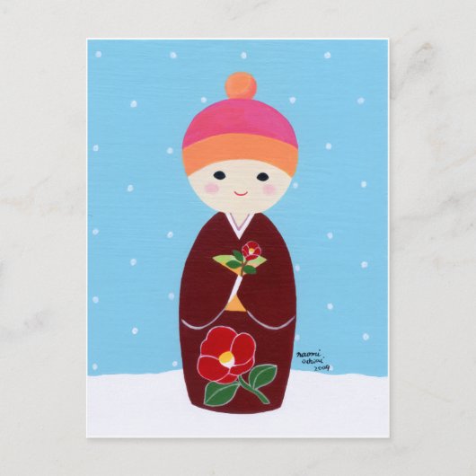 椿こけし人形 ポストカード (正面)