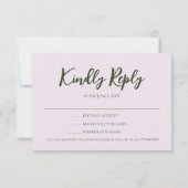 椿と緑シンプルのエレガント 出欠カード (裏面)