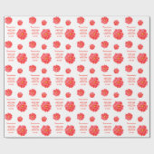 椿の水彩花紅白結婚の包み ラッピングペーパー (フラット)