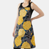 椿の花と水色のシームレスなパターン。 エプロン (インサイチュ)