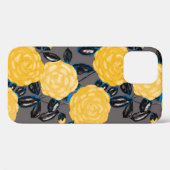 椿の花と水色のシームレスなパターン。 Case-Mate iPhoneケース (裏面 (横))