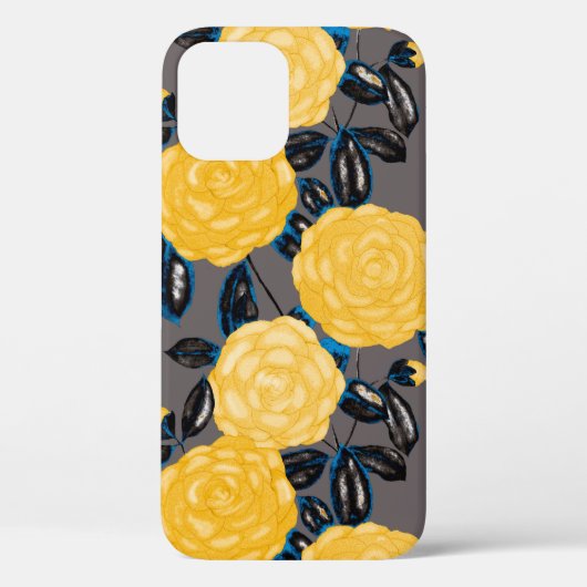 椿の花と水色のシームレスなパターン。 Case-Mate iPhoneケース (裏面)