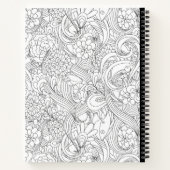 椿の花柄に色を付ける ノートブック (裏面)