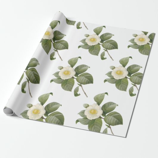椿の花模様 ラッピングペーパー (アンロールド)