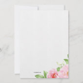 椿リハーサルディナーパーティー 招待状 (裏面)