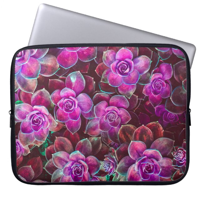 椿花水彩図。フローラd ラップトップスリーブ (正面)