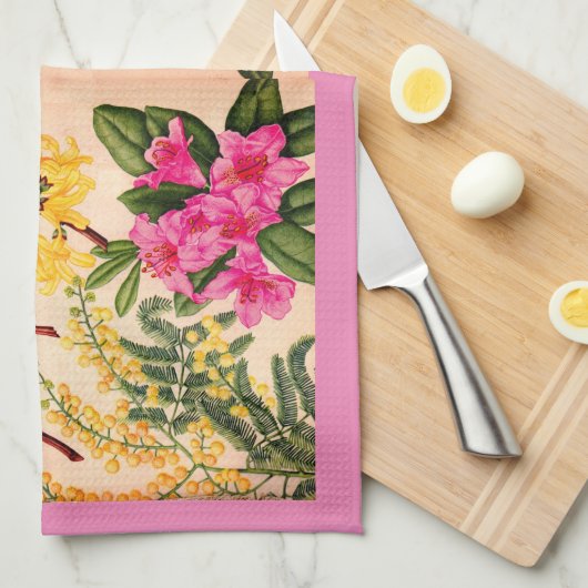 椿 キッチンタオル (四つ折り)