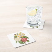 椿、水仙、パンジーby Redoune スクエアペーパーコースター (インサイチュ)