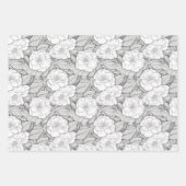 椿(白黒) ラッピングペーパーシート (正面3)