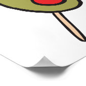 楊枝の上の緑のオリーブ ポスター (角)