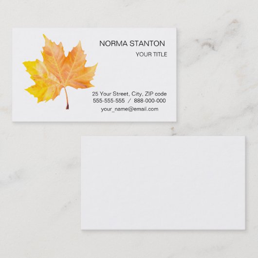 楓の紅葉 名刺 (正面/裏面)