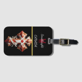 楓の葉を持つ愛国的な十字架 ラゲッジタグ (正面横)