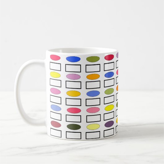 楕円と長方形 – 小さな花の庭マグカップ コーヒーマグカップ (左)
