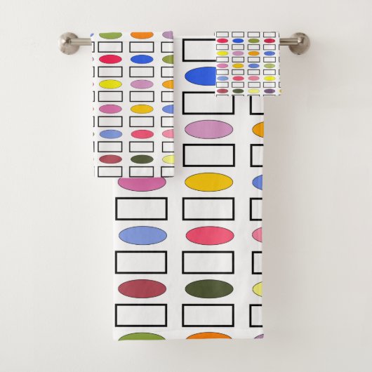 楕円と長方形 – 小さな花園 バスタオルセット (インサイチュ)