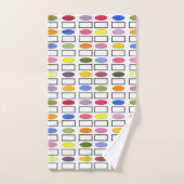 楕円と長方形 – 小さな花園 バスタオルセット (ハンドタオル)