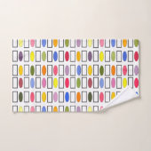 楕円と長方形 – 小さな花園 バスタオルセット (ハンドタオル)