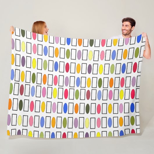 楕円と長方形 – 小さな花園 フリースブランケット (インサイチュ)