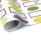 楕円と長方形 – 小さな花園 ラッピングペーパー (ロールコーナー)