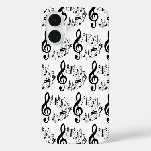 楕円の模様の黒い音符 Case-Mate iPhoneケース (裏面)