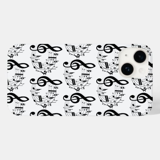 楕円の模様の黒い音符 Case-Mate iPhoneケース (裏面 (横))