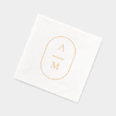 楕円イニシャル結婚のホイル押しナプキン 箔ナプキン (左)