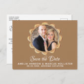 楕円エレガントフレーム日付の写真を保存 案内ポストカード (正面/裏面)