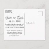 楕円エレガントフレーム日付の写真を保存 案内ポストカード (裏面)