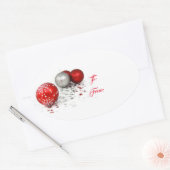 楕円クリスマスオーナメントギフトラベルシール 楕円形シール (封筒)