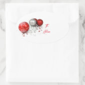 楕円クリスマスオーナメントギフトラベルシール 楕円形シール (バッグ)