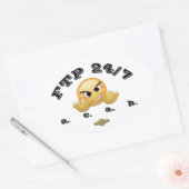 楕円ステッカー「FTP 24/7」 楕円形シール (封筒)