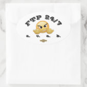 楕円ステッカー「FTP 24/7」 楕円形シール (バッグ)