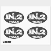 楕円デカールイン。2トレイル白オンブラック 楕円形シール (シート)