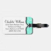 楕円パターンアクア名荷物タグのリンク ラゲッジタグ (裏面横)