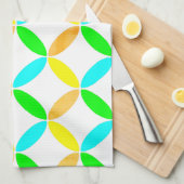 楕円パターン抽象芸術アート キッチンタオル (四つ折り)