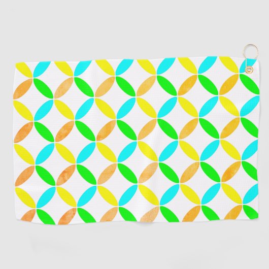 楕円パターン抽象芸術アート ゴルフタオル (横)