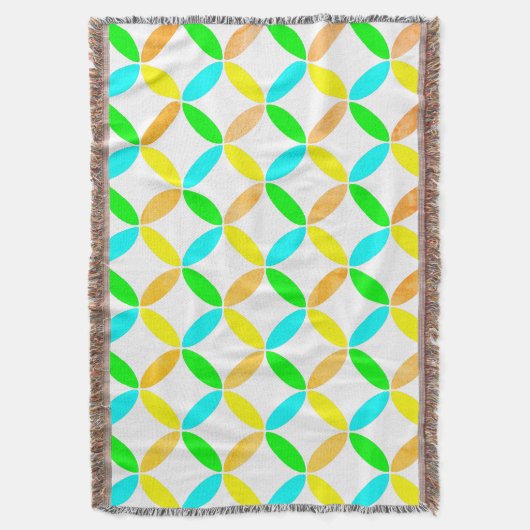 楕円パターン抽象芸術アート スローブランケット (正面縦)