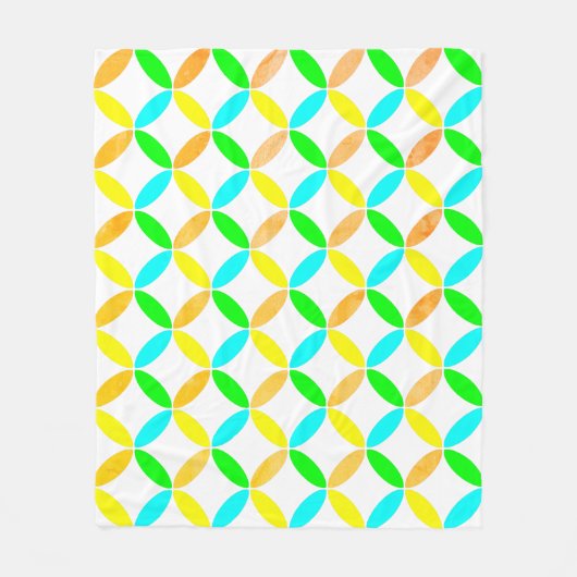 楕円パターン抽象芸術アート フリースブランケット (正面)