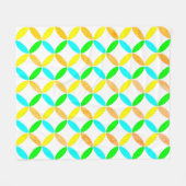 楕円パターン抽象芸術アート フリースブランケット (正面(横))