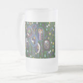 楕円パターン フロストグラスビールジョッキ (正面左)