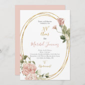 楕円フレームキンセアニェラへの招待スペインの 招待状 (正面/裏面)