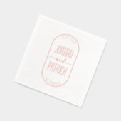 楕円フレームモダンミニマパーソナライズされたリス結婚ト 箔ナプキン (左)