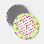 楕円フレーム黄色(ハート付) マグネット (正面/裏面)