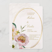 楕円リーススペインの結婚式招待状 招待状 (正面/裏面)