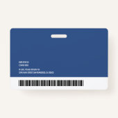 楕円ロゴナース写真名バーコード水平 バッジ (裏面)