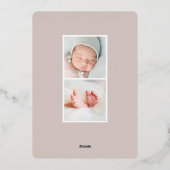 楕円ローレル | ホイル誕生のお知らせ 箔招待状 (裏面)