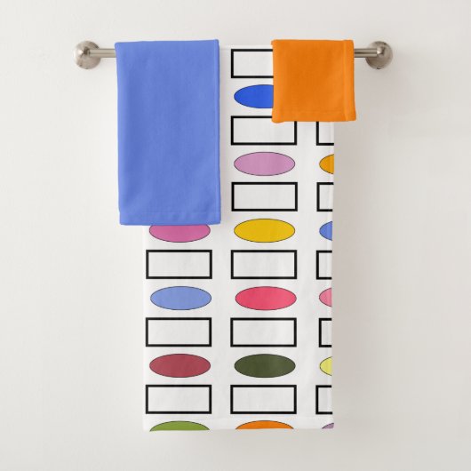 楕円形と長方形 – 小さな花園バスT バスタオルセット (インサイチュ)